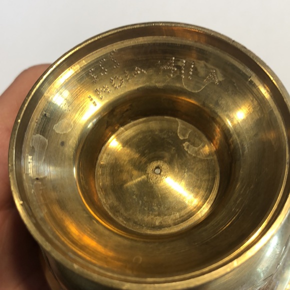 Set of small vintage punched brass items - Picture 8 of 9